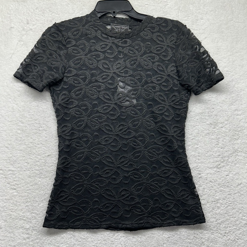 Johnny Was Womens Size XS Black Short Sleeve Astrid Embroidered Top New (V1)